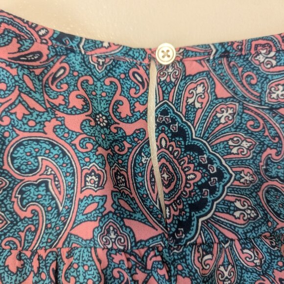 Loft Size Small Teal and Pink Paisley Tunic - Picture 3 of 14